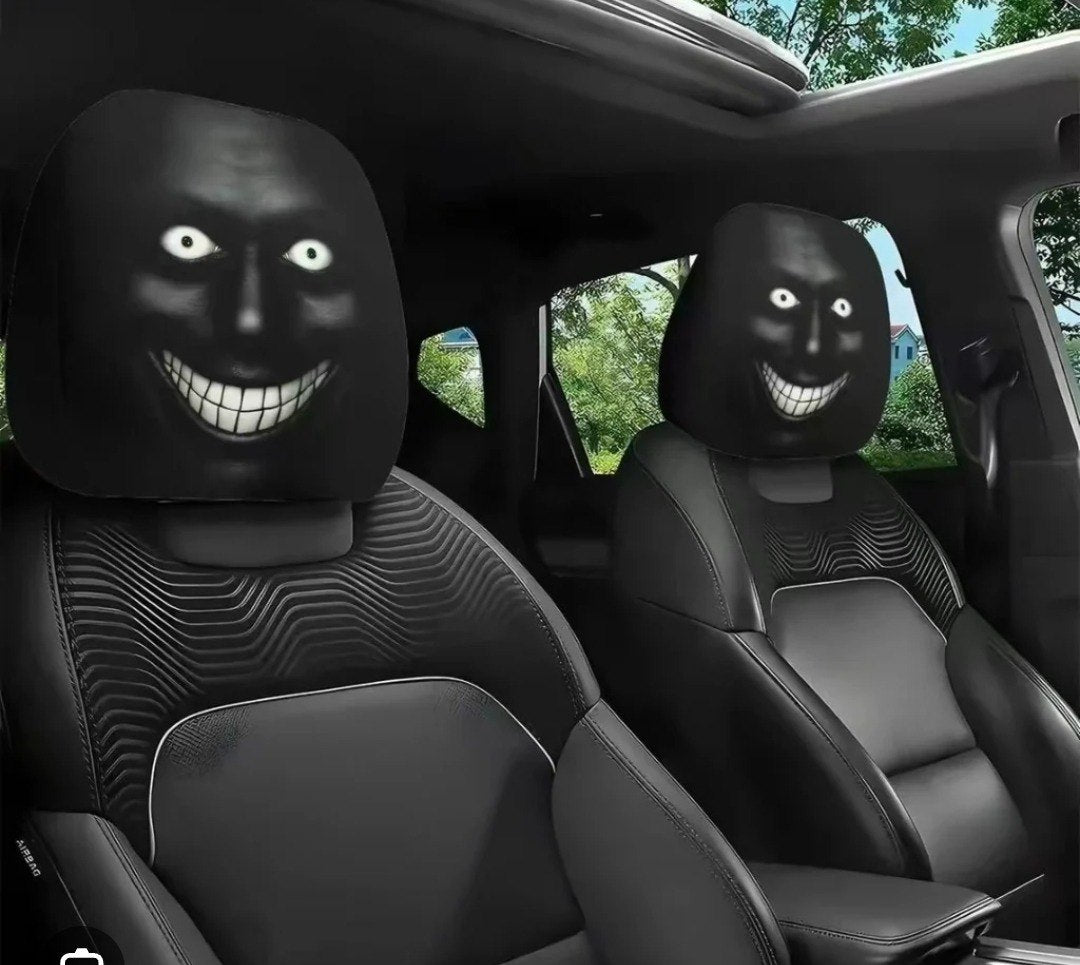 Horror Face Car Headrest Covers