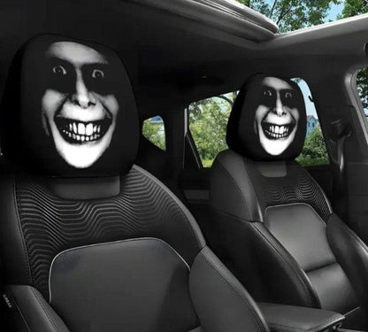 Horror Face Car Headrest Covers