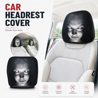Horror Face Car Headrest Covers