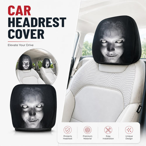 Horror Face Car Headrest Covers